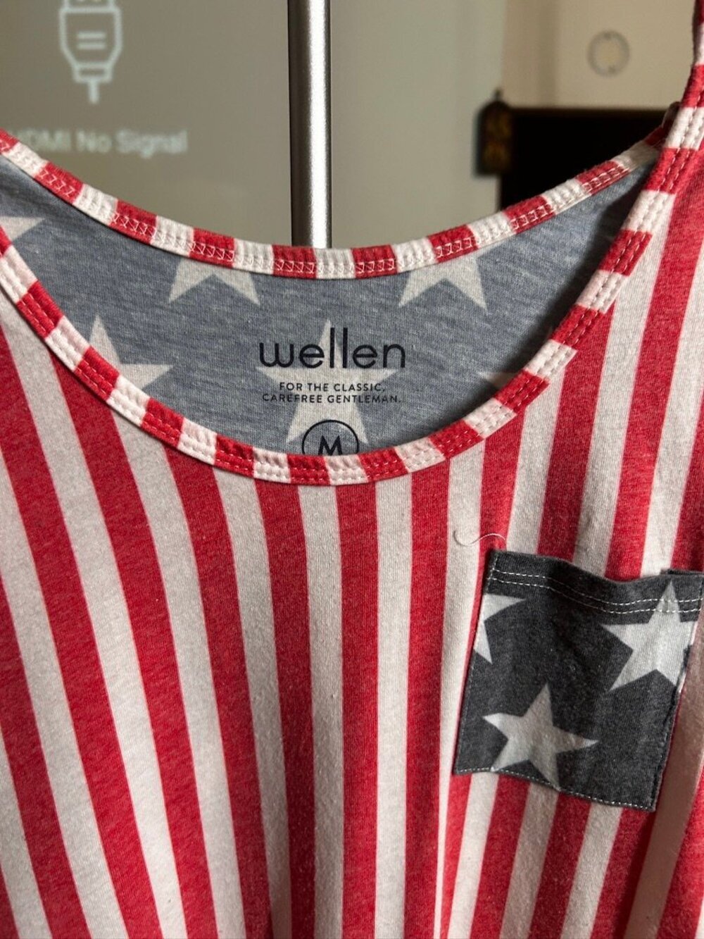Wellen || Men's Striped Star USA flag Tank Top || Size M